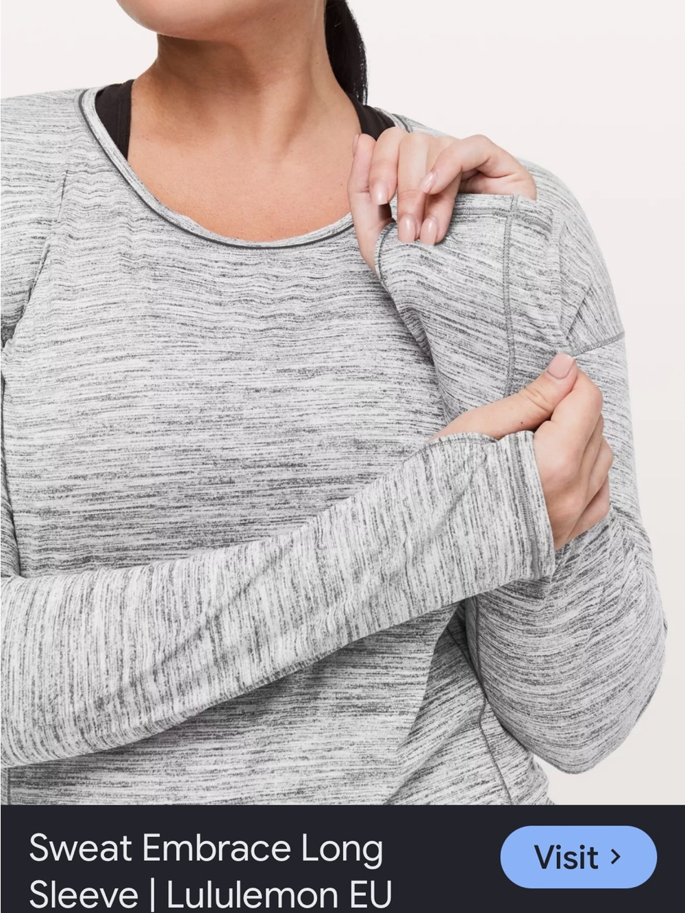 lululemon athletica Heathered Light Gray Long Sleeve Top